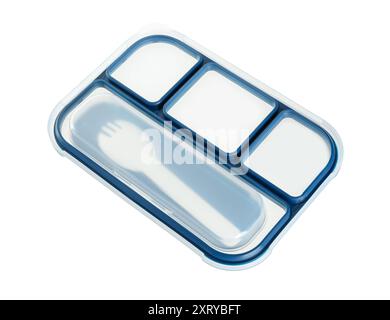 Plastic lid from lunch box isolated on white Stock Photo