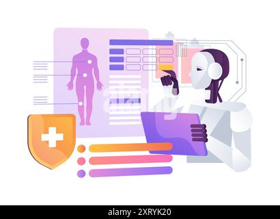 AI-Analyzed Patient Health Monitoring abstract concept vector illustration. Stock Vector