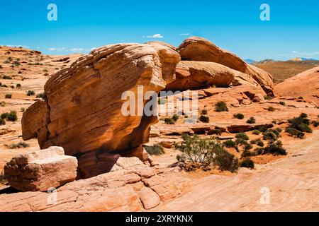 Fire Canyon Overlook, Valley of Fire State Park, Mojave Desert, Nevada Stock Photo