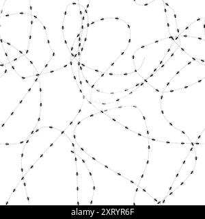 Ants pattern seamless. Ant background. Anthill texture. Ornament of kids fabric. Stock Vector
