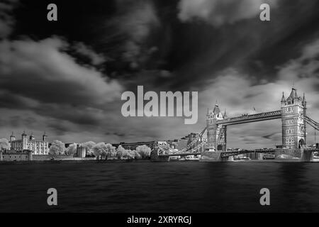 Tower Bridge and London skyline. Stock Photo