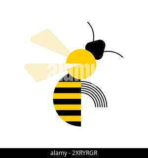 Bee isolated. insect honeybee in white background Stock Vector