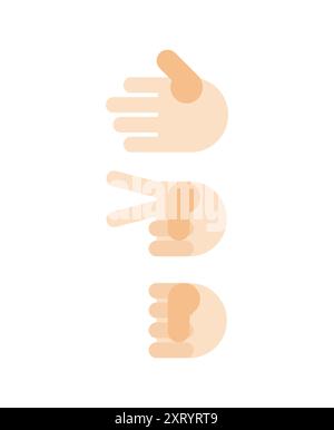 Rock, paper, scissors sign set. Hand fist game sign. Fingers game icon Stock Vector