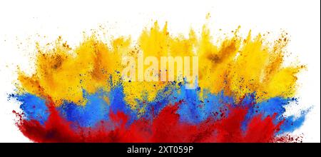 Color:blue Colombia Colombia smoke flag Stock Photo - Alamy