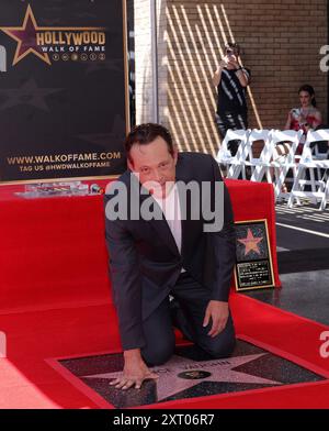 Hollywood, United States. 12th Aug, 2024. Actor Vince Vaughn strikes a pose for photographers during an unveiling ceremony honoring him with the 2,786th star on the Hollywood Walk of Fame in Los Angeles on Monday, August 12, 2024. Photo by Greg Grudt/UPI Credit: UPI/Alamy Live News Stock Photo