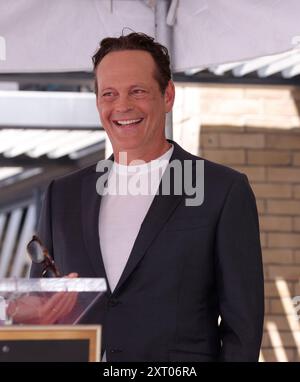 Los Angeles, United States. 12th Aug, 2024. Actor Vince Vaughn during an unveiling ceremony honoring him with the 2,786th star on the Hollywood Walk of Fame in Los Angeles on Monday, August 12, 2024. Photo by Greg Grudt/UPI Credit: UPI/Alamy Live News Stock Photo