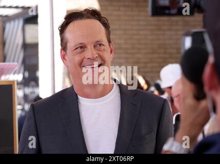 Los Angeles, United States. 12th Aug, 2024. Actor Vince Vaughn during an unveiling ceremony honoring him with the 2,786th star on the Hollywood Walk of Fame in Los Angeles on Monday, August 12, 2024. Photo by Greg Grudt/UPI Credit: UPI/Alamy Live News Stock Photo