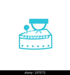 Historical Charcoal iron icon. Isolated on white background. From blue icon set. Stock Vector