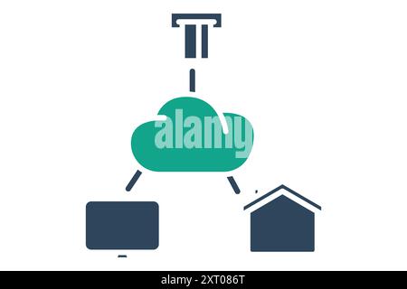 Internet of things icon. icon related to technology. solid icon style. data analytics elements vector illustration Stock Vector