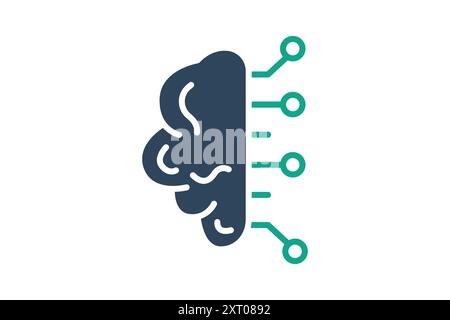 Business intelligence icon. icon related to technology. solid icon style. data analytics elements vector illustration Stock Vector