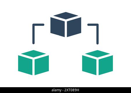 Blockchain icon. icon related to digital. solid icon style. data analytics elements vector illustration Stock Vector