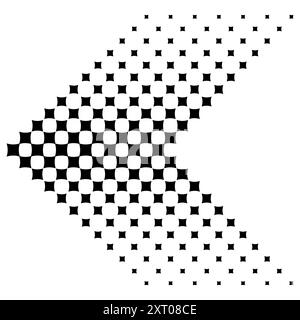 Abstract arrow pattern. Black diamond shapes. Geometric gradient design. Optical illusion effect. Stock Vector
