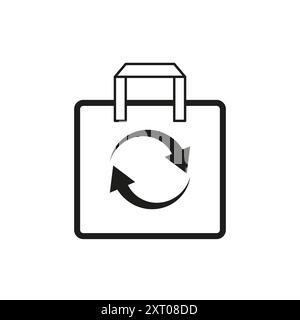 Recycling bag icon. Eco-friendly shopping. Circular arrows symbol. Vector illustration. Stock Vector