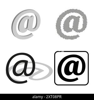 Email symbol icons. Different styles. Vector graphic. Communication element. Stock Vector