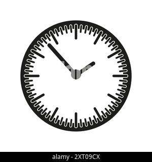Black clock icon. Simple clock face. Time management symbol. Vector illustration. Stock Vector