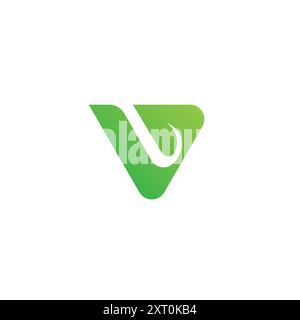 V leaf logo Nature Vector. Letter V Icon Stock Vector