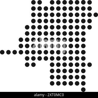 Democratic Republic of the Congo - solid black silhouette map of ...
