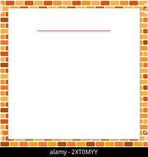 Brick frame with empty space for your text. Vector illustration. Stock Vector