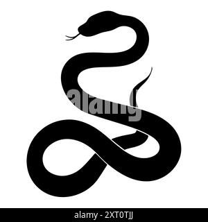 Snake silhouette. Vector illustration isolated on white background Stock Vector