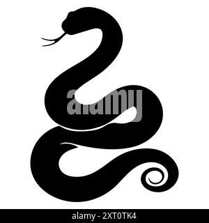 Snake silhouette icon. Vector illustration isolated on white background Stock Vector