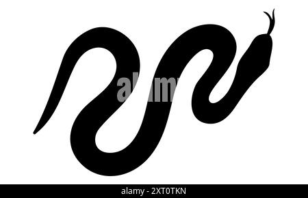 Snake silhouette illustration on white background Stock Vector