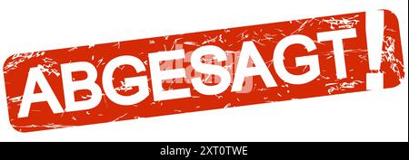 EPS vector rubber stamp colored red with text canceled (german text) Stock Vector