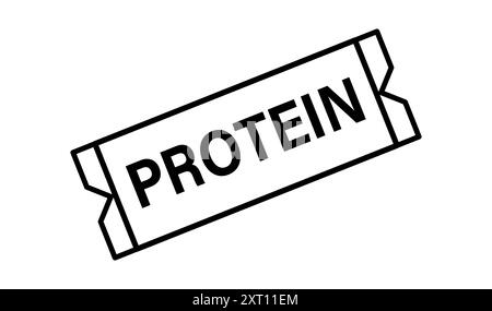 Wrapped protein snack bar Vector outline icon. Stock Vector