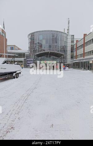 Pasila, Helsinki, Finland – February 14, 2024: Main entrance to Vene – Båt (Boat) 2024 fair at Messukeskus Helsinki (Expo and Convention Centre). Stock Photo