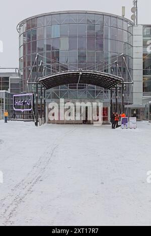 Pasila, Helsinki, Finland – February 14, 2024: Main entrance to Vene – Båt (Boat) 2024 fair at Messukeskus Helsinki (Expo and Convention Centre). Stock Photo