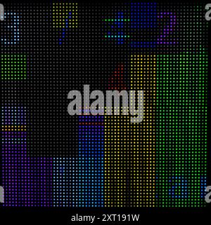 Glitch and pixel noise dynamic visual effect. Color distortions, transmissions, heavy digital artifacts. Electronic error, failure on TV screen or dis Stock Photo