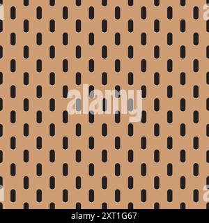 Peg board perforated texture background material with oval holes seamless pattern board vector illustration. Stock Vector