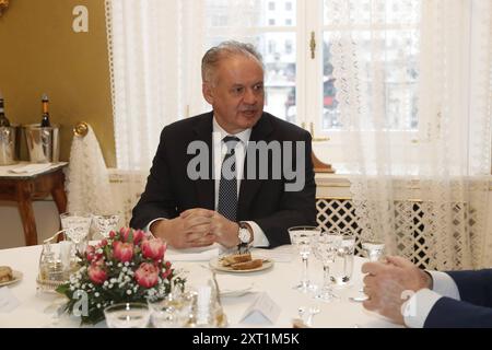 SLOVAKIA FORMER PRESIDENTS Current president of Slovakia Zuzana Caputova holds a meeting with former presidents of the country. Pictured former president of Slovakia Andrej Kiska. Bratislava, Slovakia on January 17, 2020. Photo by Branislav Racko. PUBLICATION NOT IN SLOVAKIA Bratislava Copyright: xBranislavxRaÄkox  BRR0398 Stock Photo