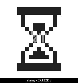 Pixel sandglass y2k retro 8 bit loading game, progress level, status. Pixel Process indicator.Hourglass, clock or timer.Countdown progress. Vector illustration Stock Vector