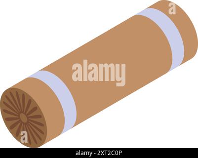 Sealed cardboard tube with metal lid for packing and transportation Stock Vector