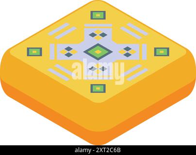Non fungible token illustrating blockchain technology and representing unique digital art Stock Vector