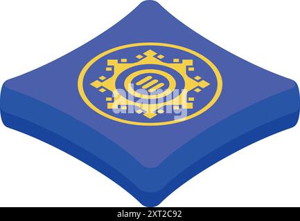 Non fungible token with ornament is representing digital art and new possibilities in art collecting Stock Vector