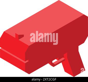 Red starting pistol being fired by a starter to begin a race on a track and field, running or swimming competition Stock Vector