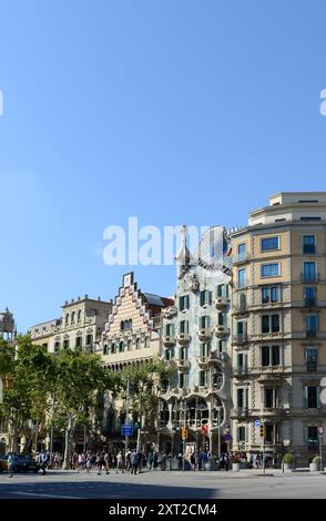 Casa Amatller and Casa Batlló on Passeig de Gràcia in Barcelona, Spain. Stock Photo