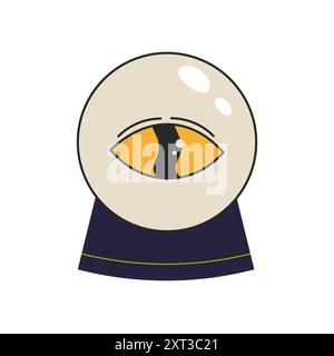 Retro magic ball, fortune telling. Isolated on white vector illustration Stock Vector