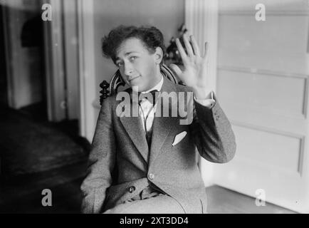 Heifetz, 1917. Shows violinist Jascha Heifetz (1901-1987). Stock Photo