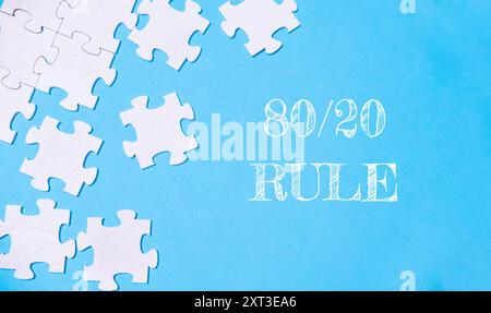 A puzzle with the words 80 20 rule written on it Stock Photo
