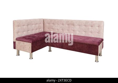 Kitchen corner sofa isolated on a white background. Cushioned furniture. Stock Photo