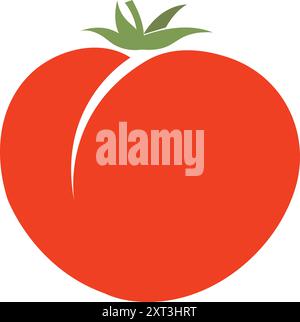 Organic Fresh Red Tomato Produce Vector: Juicy Vector Illustration. Stock Vector for Food & Agriculture. Vector Graphic for Kitchen & Market Stock Vector