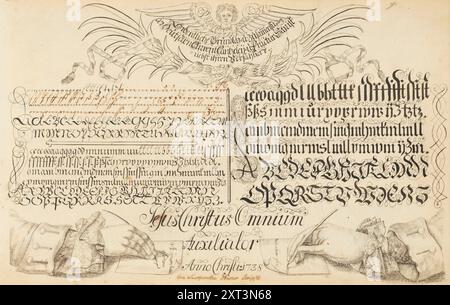 Die offene Schreib-Schule (The open writing school), 1738-1745. Found in the Collection of the Private Collection. Stock Photo
