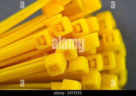 Close up of bundle of zip ties Stock Photo