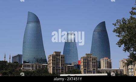 Flame Towers Baku Azerbaijan Stock Photo