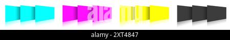 CMYK Insert report or screenshoot blank template black, cyan, yellow, magenta for presentation layouts and design. 3D rendering. Digitally Generated I Stock Photo
