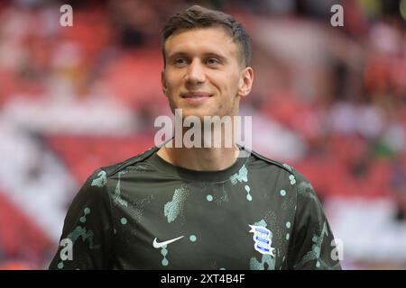 London, England. 12th Aug 2024. Krystian Bielik of Birmingham City before the Carabao Cup first round fixture between Charlton Athletic and Birmingham City at The Valley, London. Kyle Andrews/Alamy Live News Stock Photo