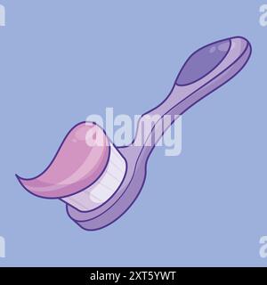 Toothbrush icon vector. toothbrush with toothpaste vector illustration. dental health vector brush Stock Vector