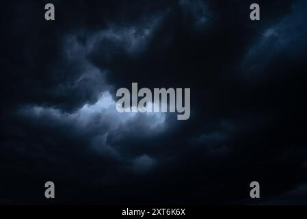 dark thundercloud (cumulonimbus) seen from below Stock Photo